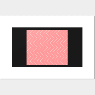 Abstract zigzag - pink and white. Posters and Art